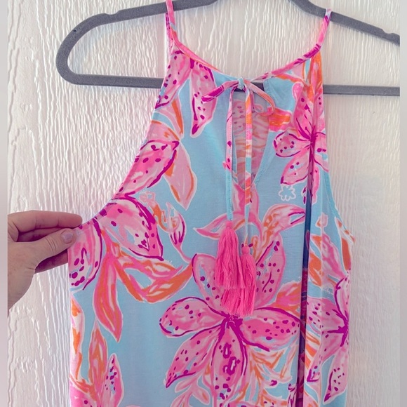 Lilly Pulitzer Margot Swing Dress Surf Blue Bonita Blooms size small - Picture 2 of 6